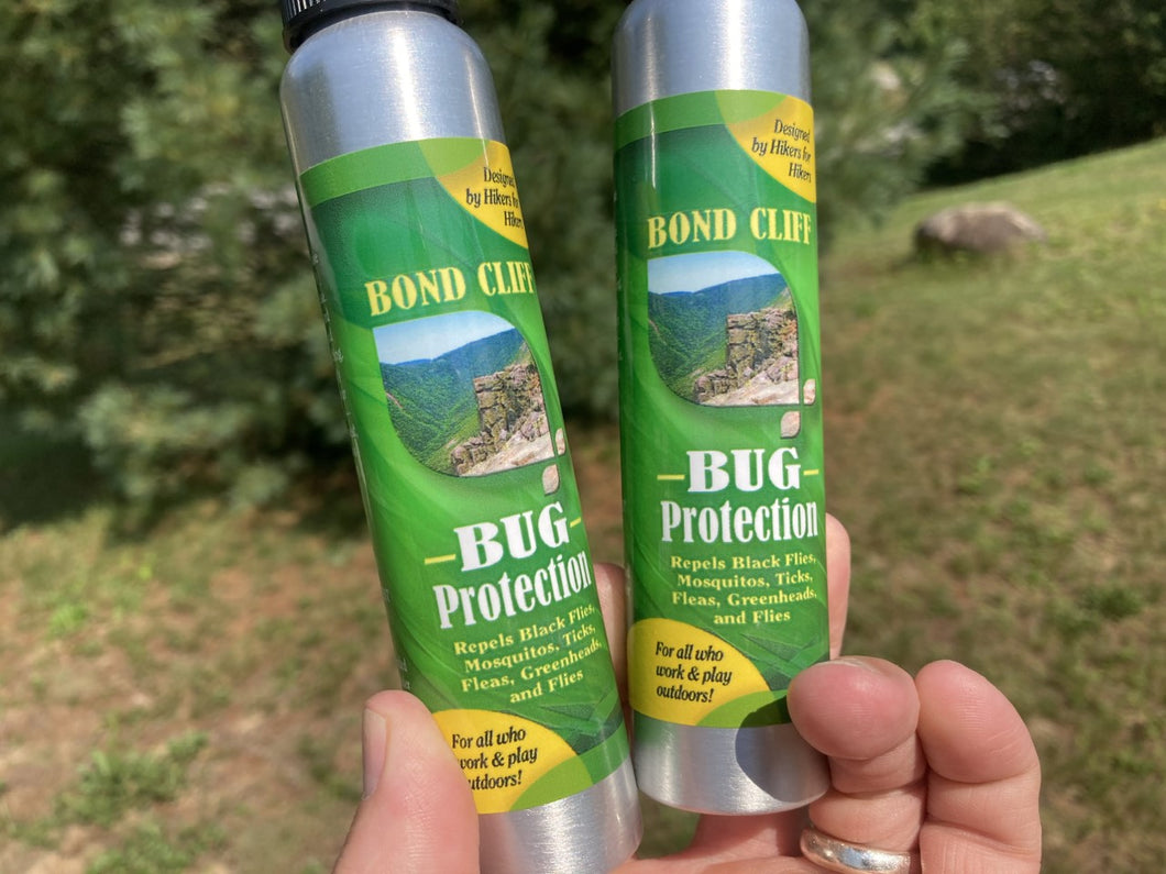 Two 4 Ounce Aluminum Pump Spray Bottles of Bond Cliff Bug Protection